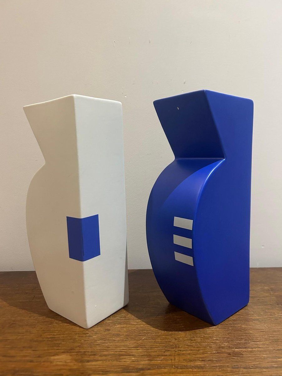 Postmodern Ceramic Vases, 1980s, Set Of 2 photo for sale