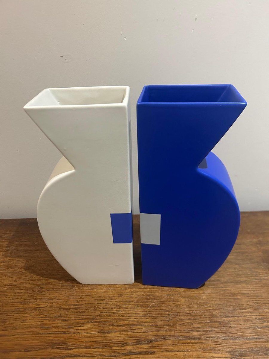 Postmodern Ceramic Vases, 1980s, Set Of 2 photo vinterior