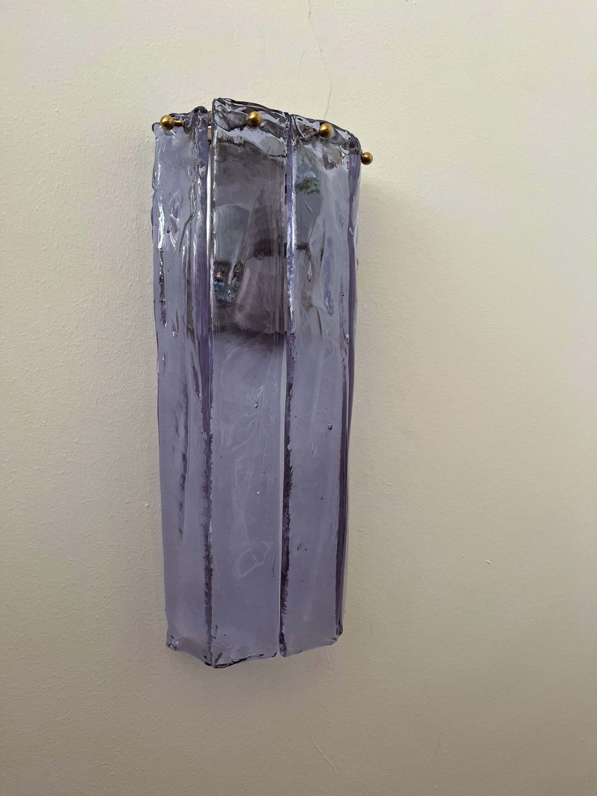 Italian Mid Century Lilac Murano Set Three Of Of Wall Sconces By Mazzega, 1970s photo Lighting
