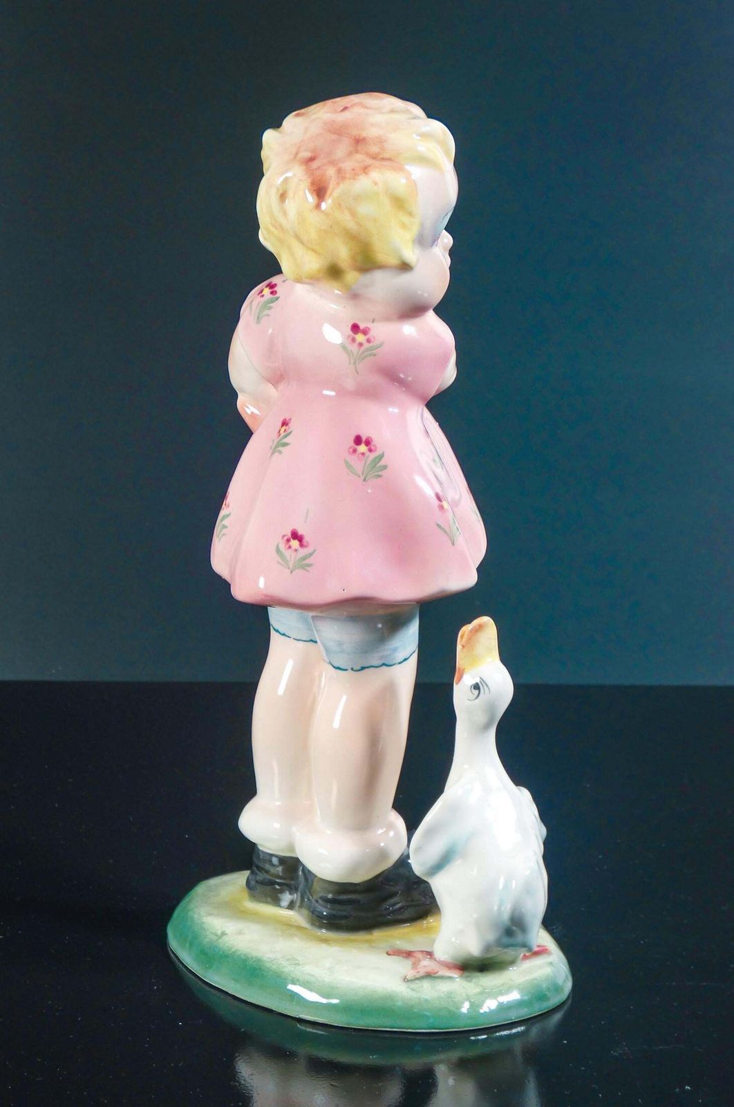 photo furniture Porcelain Sculpture "Little Girl With Goose," Tarcisio Tosin For La Freccia. 1930s