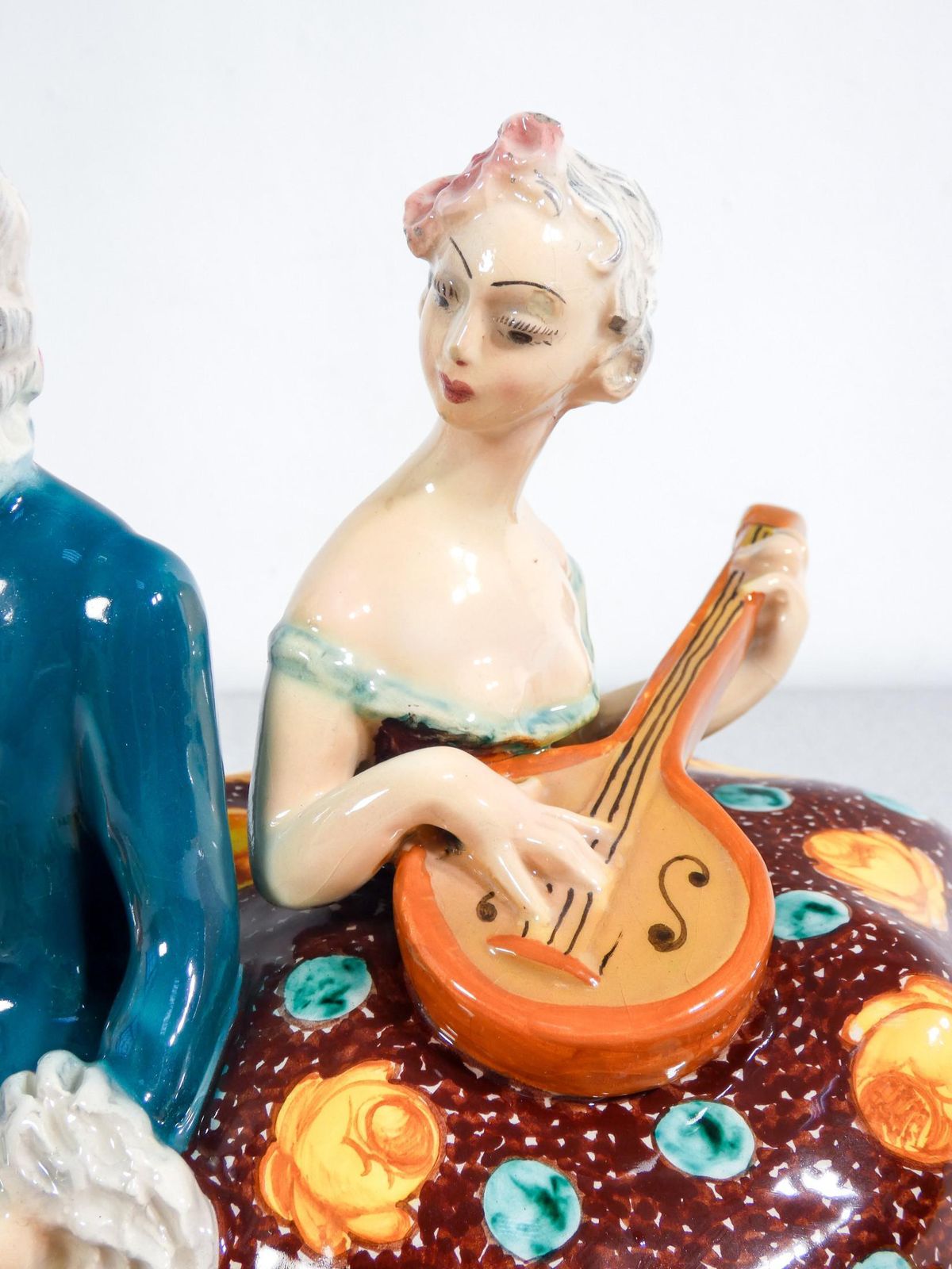 photo furniture Ceramic Sculpture "Concert With Musicians And Dog," Mica. Italy, 50s
