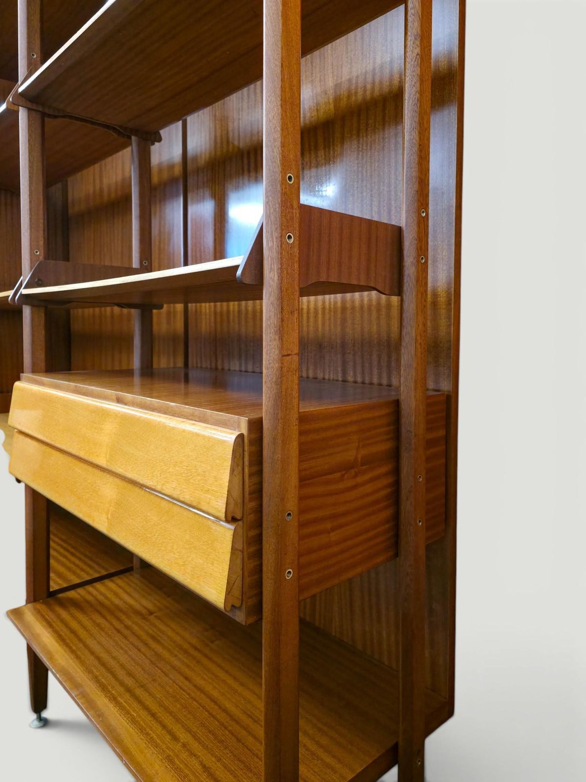 Italian Wardrobe Bookcase, Modular Wall Unit By Vittorio Dassi, Italy, 1960s photo buy