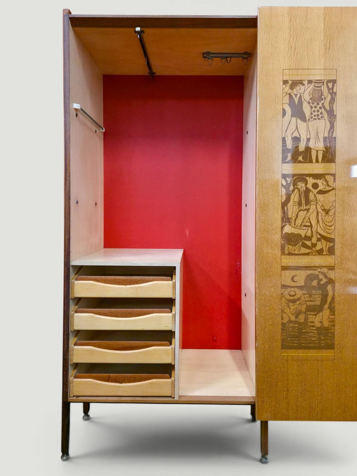 photo for sale Italian Wardrobe Bookcase, Modular Wall Unit By Vittorio Dassi, Italy, 1960s