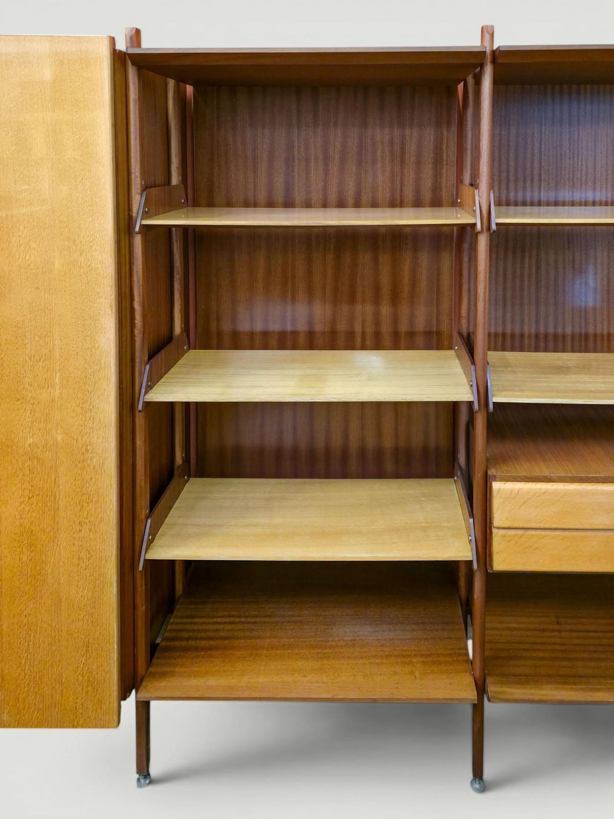 photo vinterior Italian Wardrobe Bookcase, Modular Wall Unit By Vittorio Dassi, Italy, 1960s