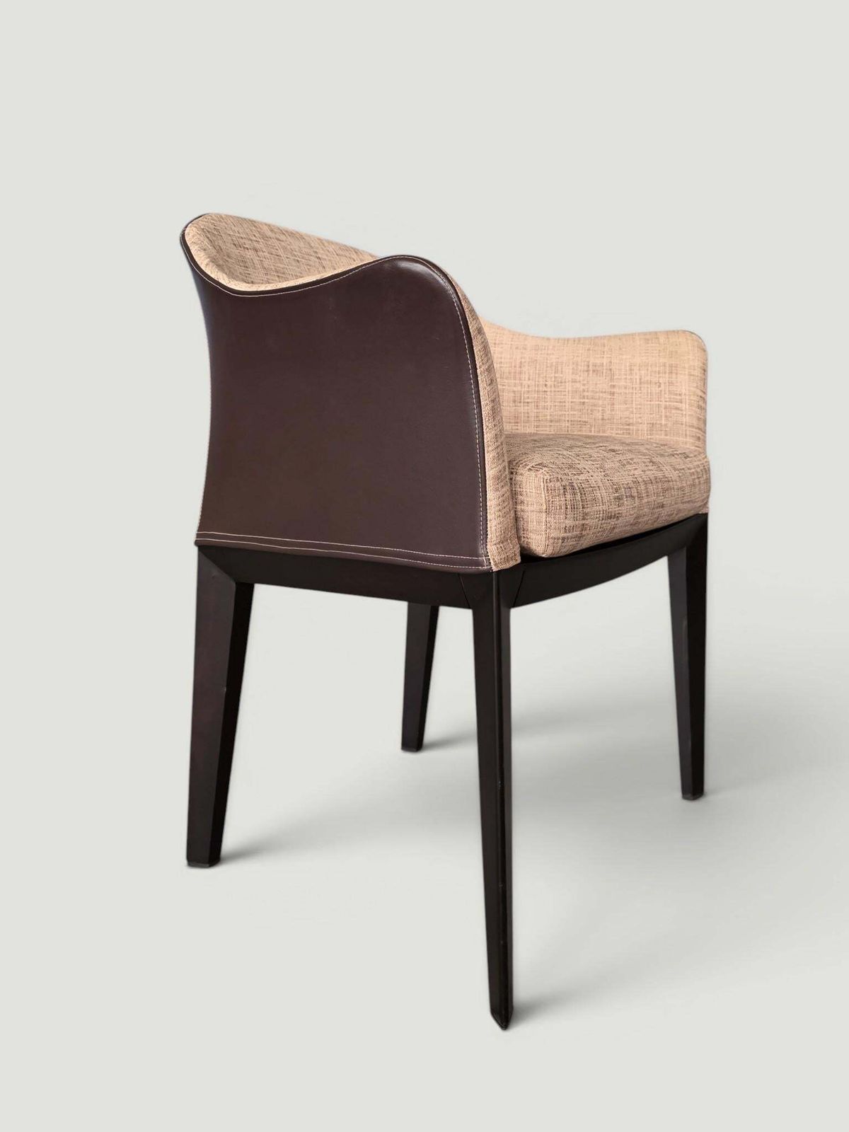 5123.0 Set Of 4 Giorgetti “Normal” Armchair By Massimo Scolari, Leather & Fabric, Italy photo