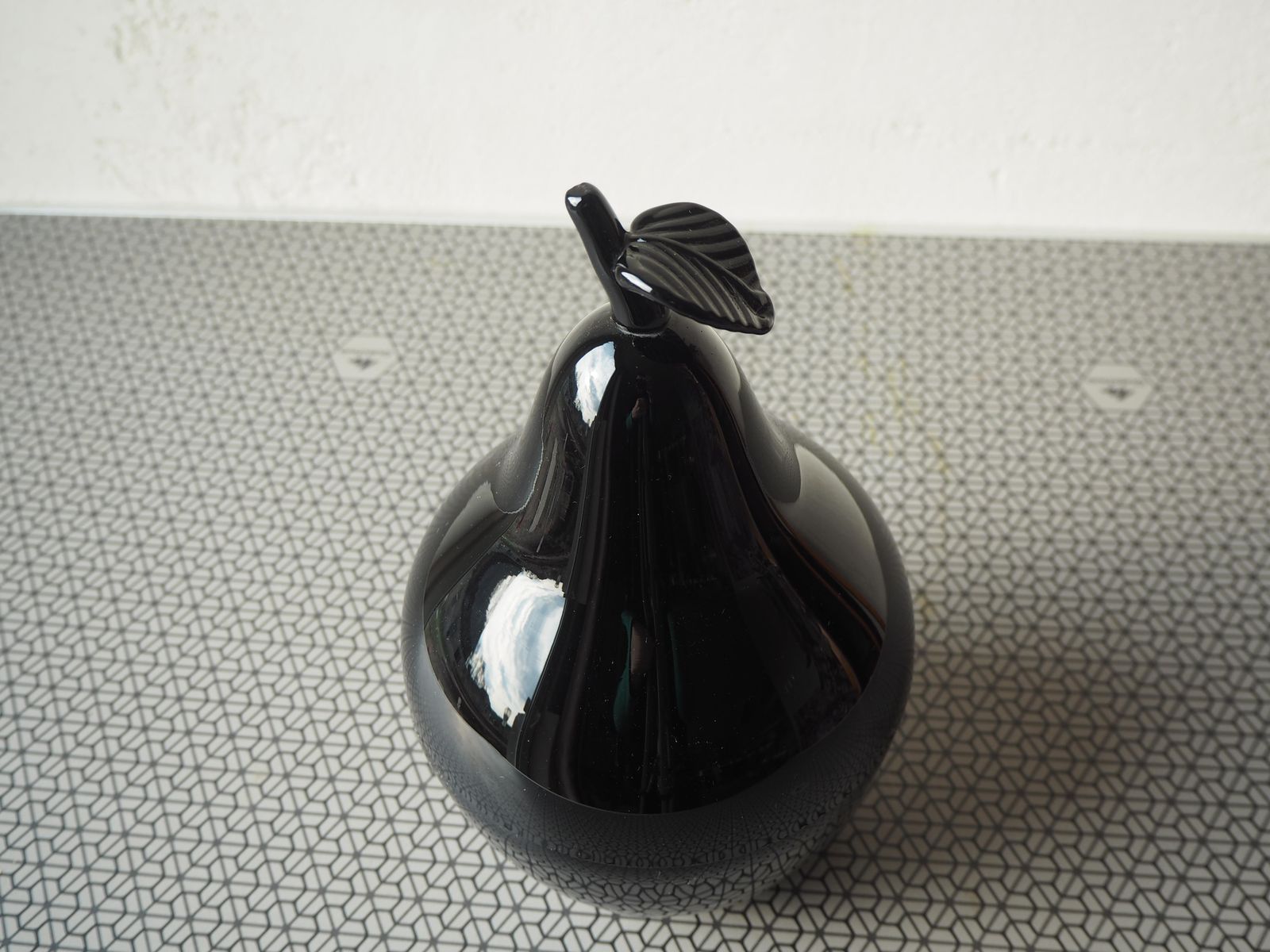 Midcentury Opaline Black Glass Jewelry Box, Czechoslovakia, 1960s photo buy