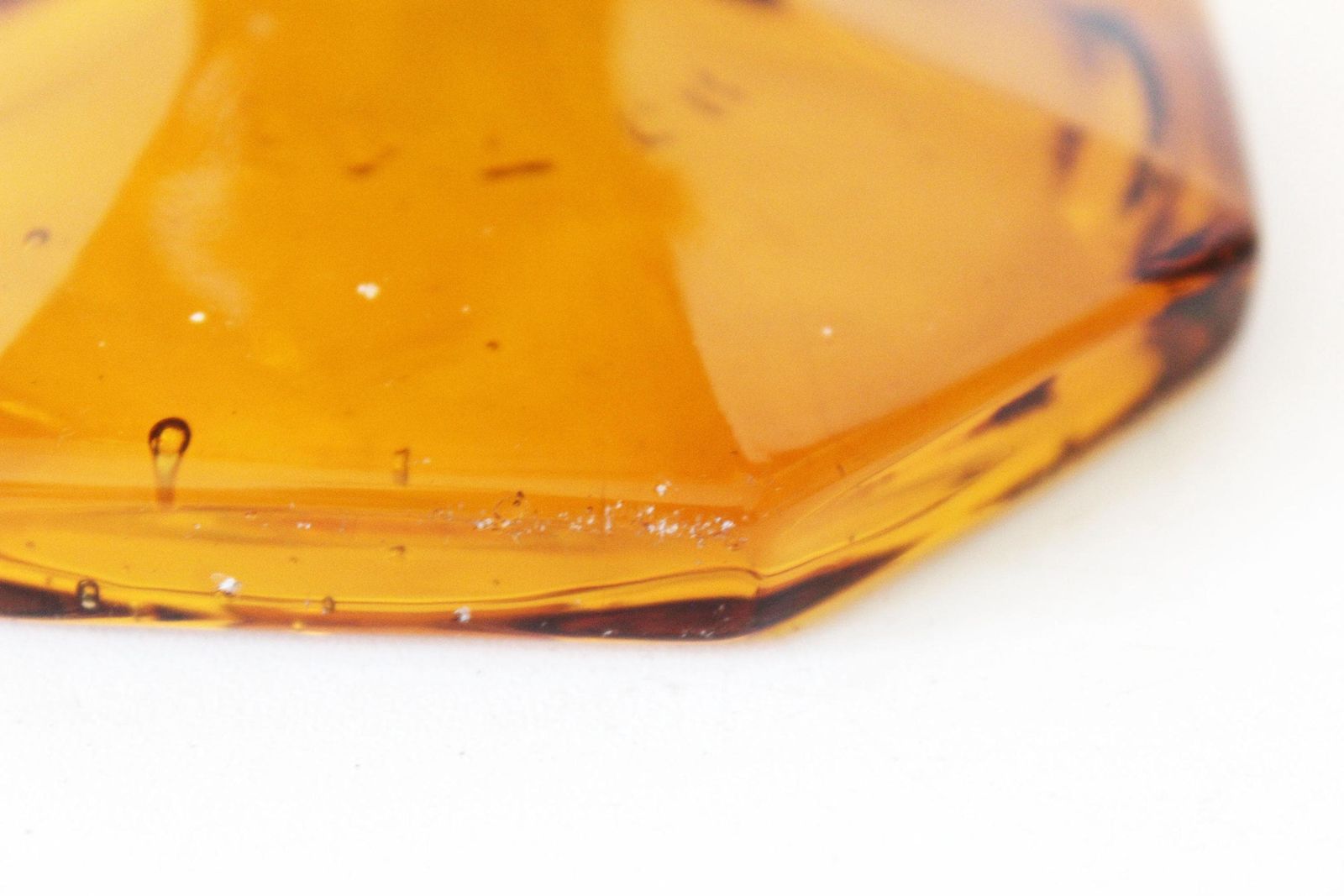 91.0 Tall Vintage Art Deco Amber Glass Vase, Pressed Glass, Tulip Vase, Trumpet Vase, Scailmont Belgium photo