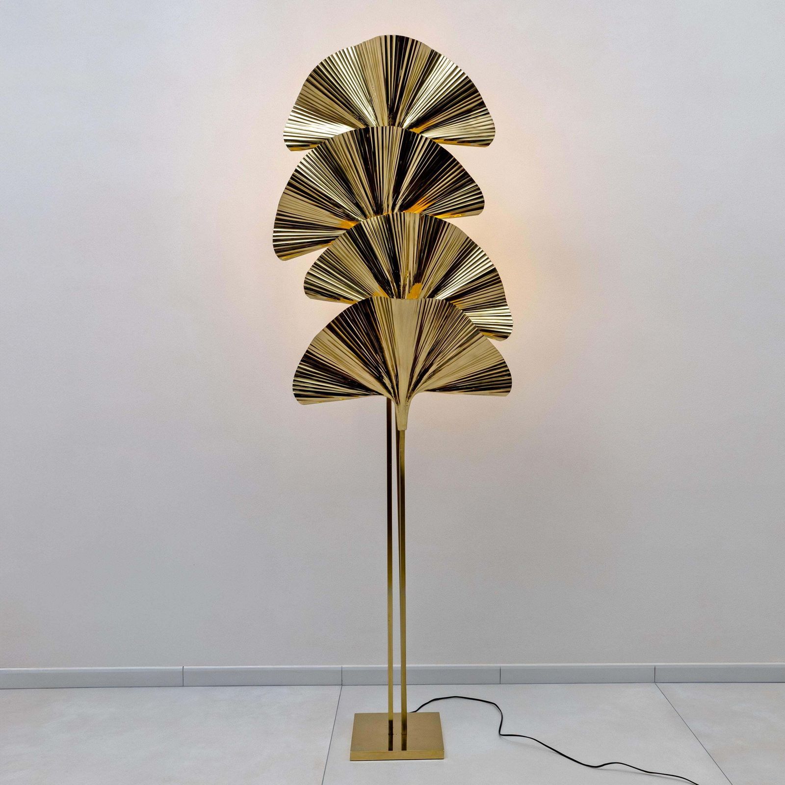 Italian Brass Floor Lamp "Ginkgo"   Barbi Style Lighting photo 3974.0