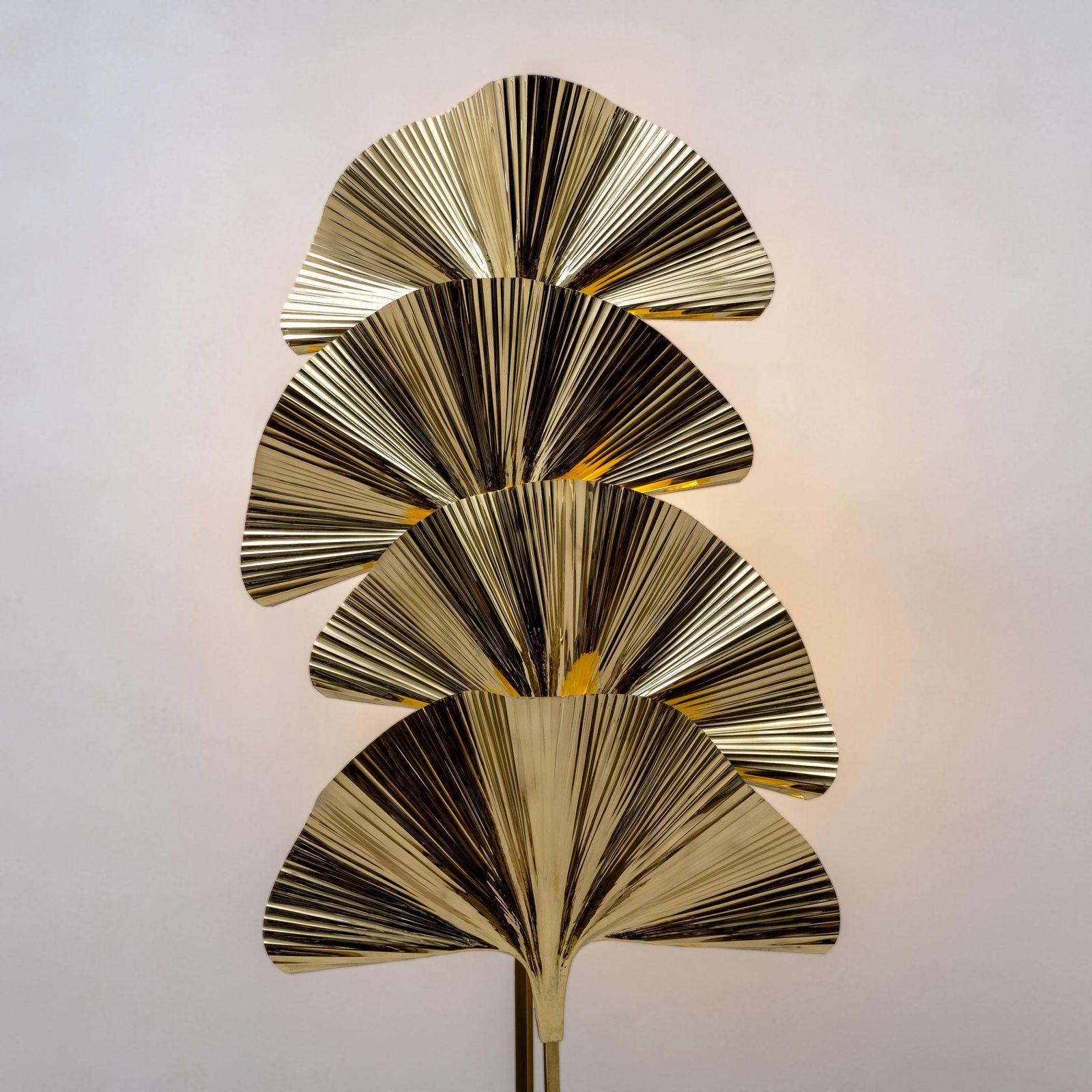Italian Brass Floor Lamp "Ginkgo"   Barbi Style Lighting photo vinterior