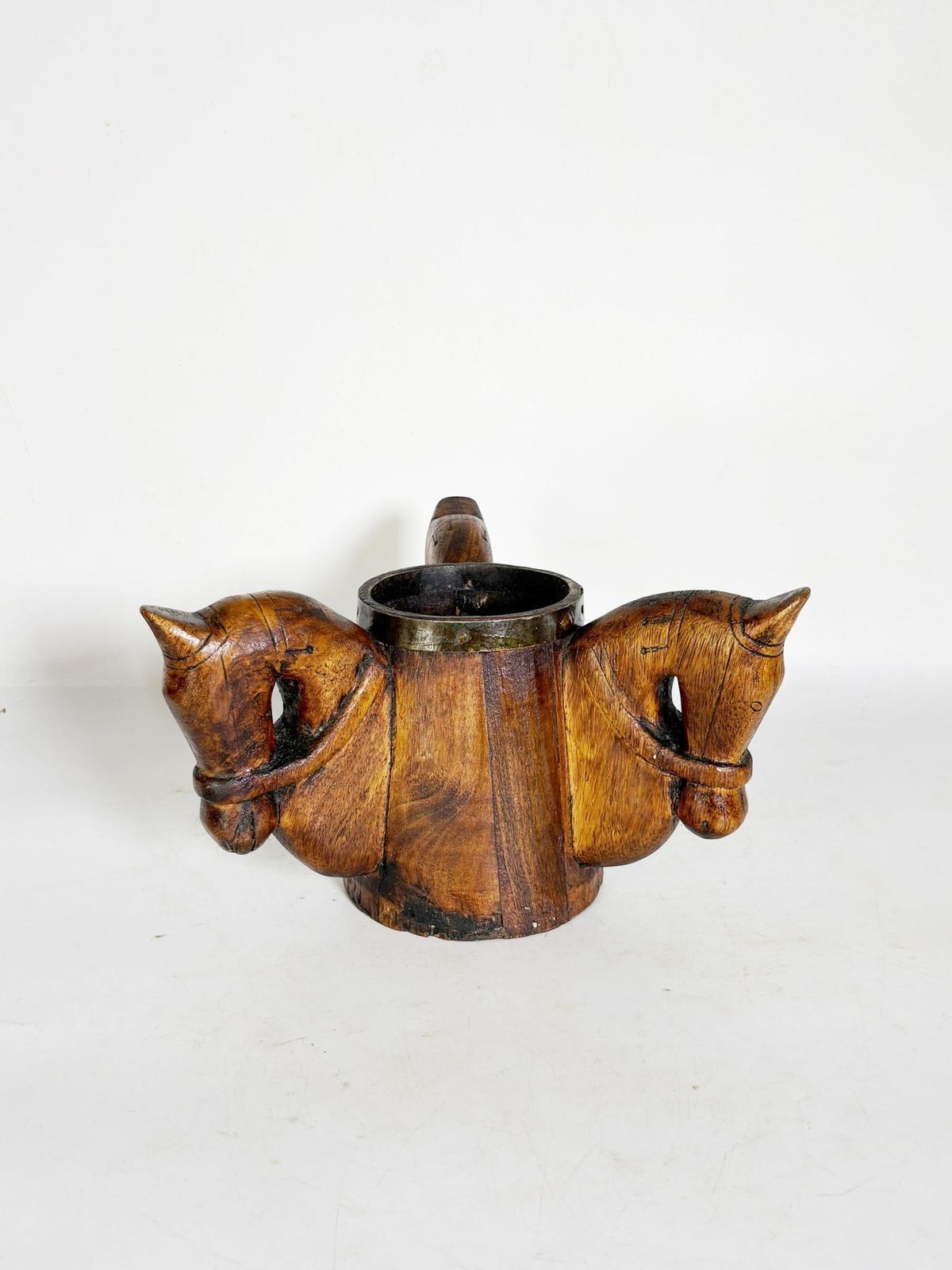 Wooden Pen Holder With Horse Heads, France, 1960 photo furniture