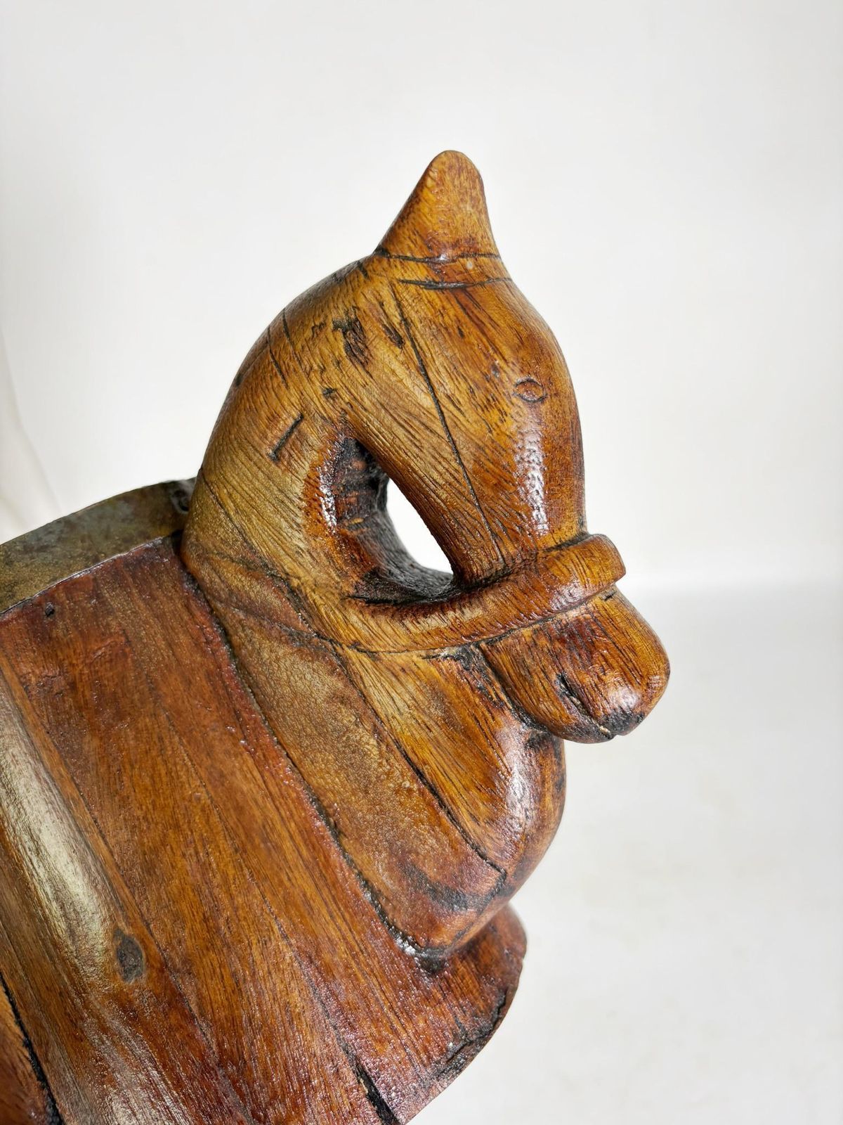 Wooden Pen Holder With Horse Heads, France, 1960 photo vinterior