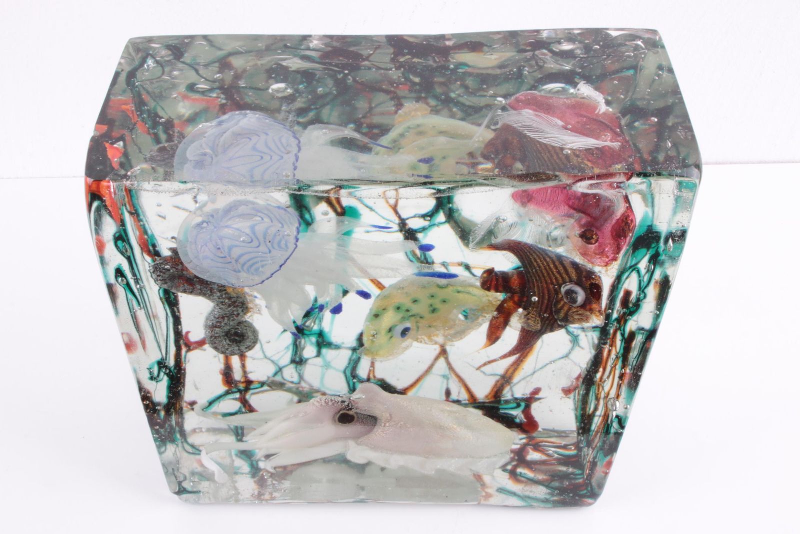 Murano Glass Aquarium Sculpture By Alfredo Barbini, Italy, 1960s photo vinterior