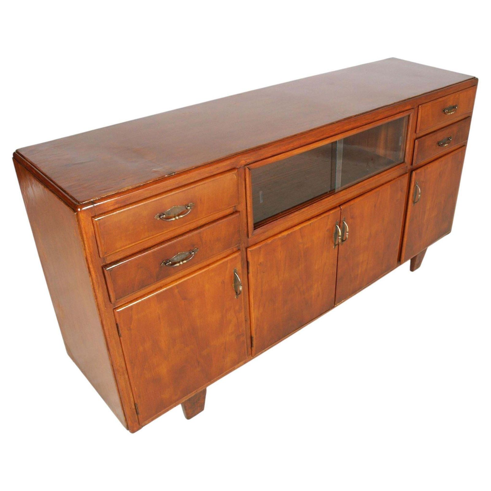 Italian Rationalist Sideboard With Display Cabinet, By Meroni & Fossati, Lissone photo Furniture