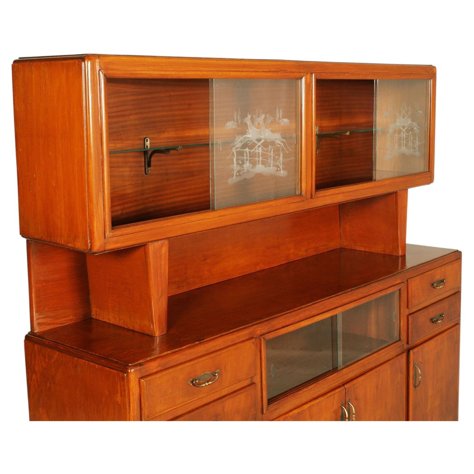 Italian Rationalist Sideboard With Display Cabinet, By Meroni & Fossati, Lissone photo vinterior