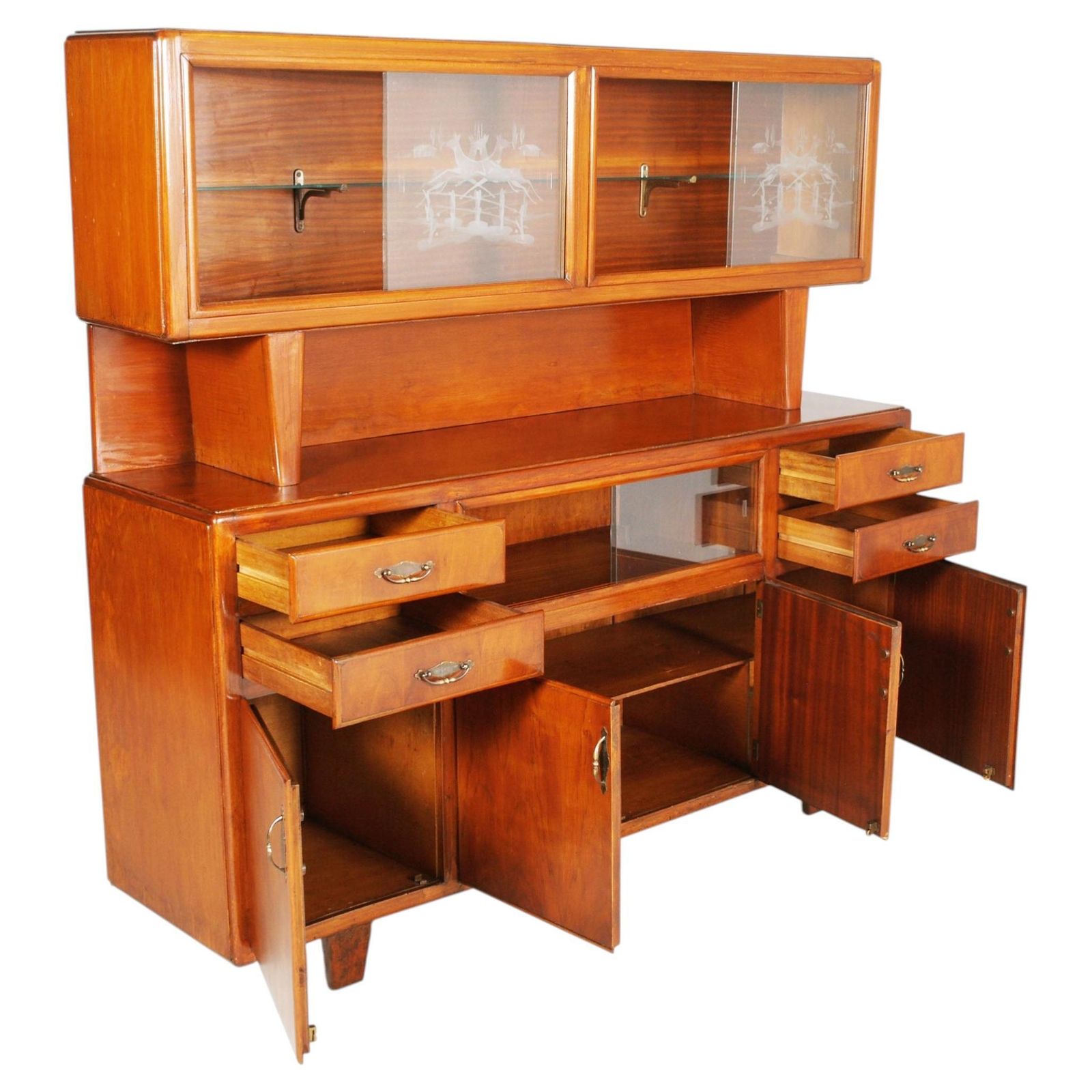 photo furniture Italian Rationalist Sideboard With Display Cabinet, By Meroni & Fossati, Lissone