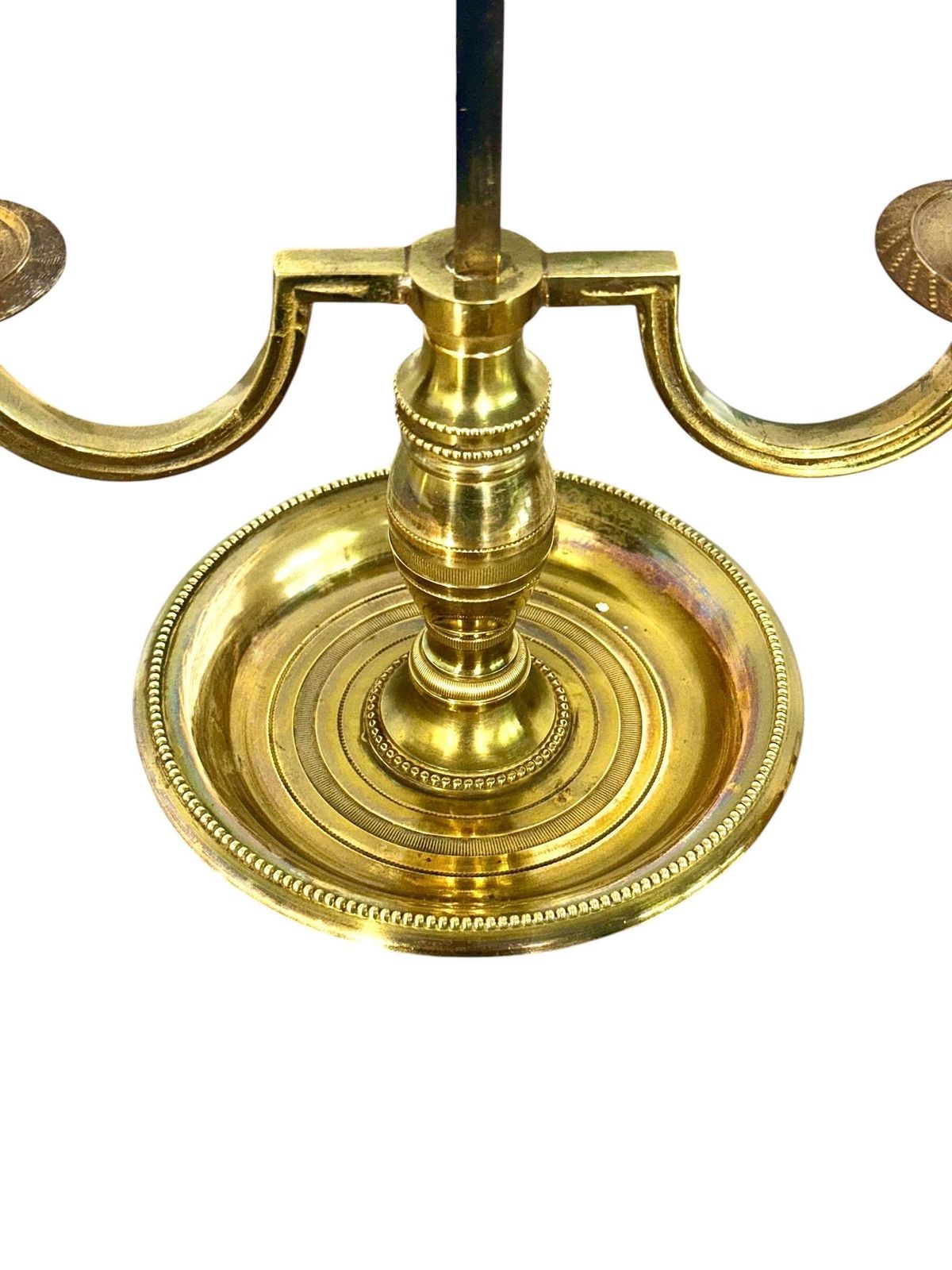 19th Century French Gilt Bronze Bouillotte Lamp With Tole Shade photo vintage