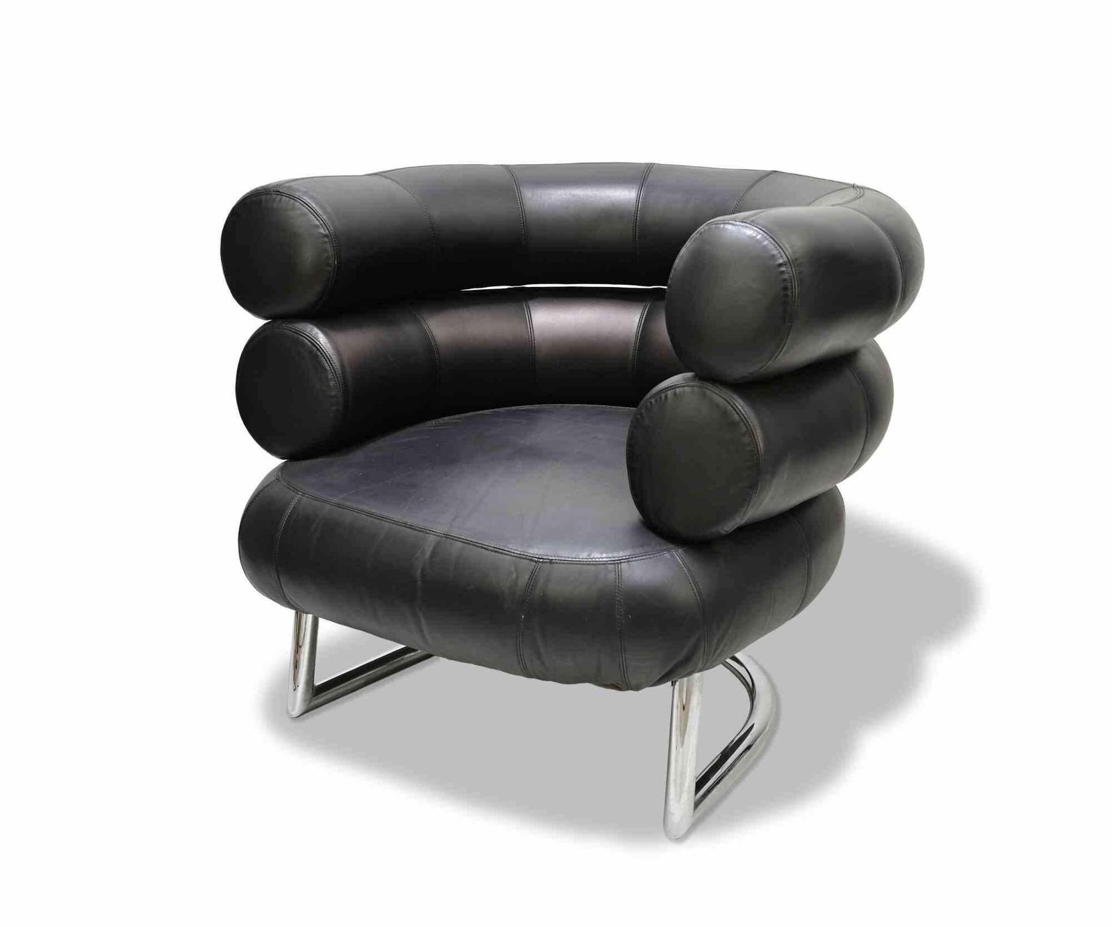Bibendum Black Leather Chair By Eileen Gray, 1980s photo buy