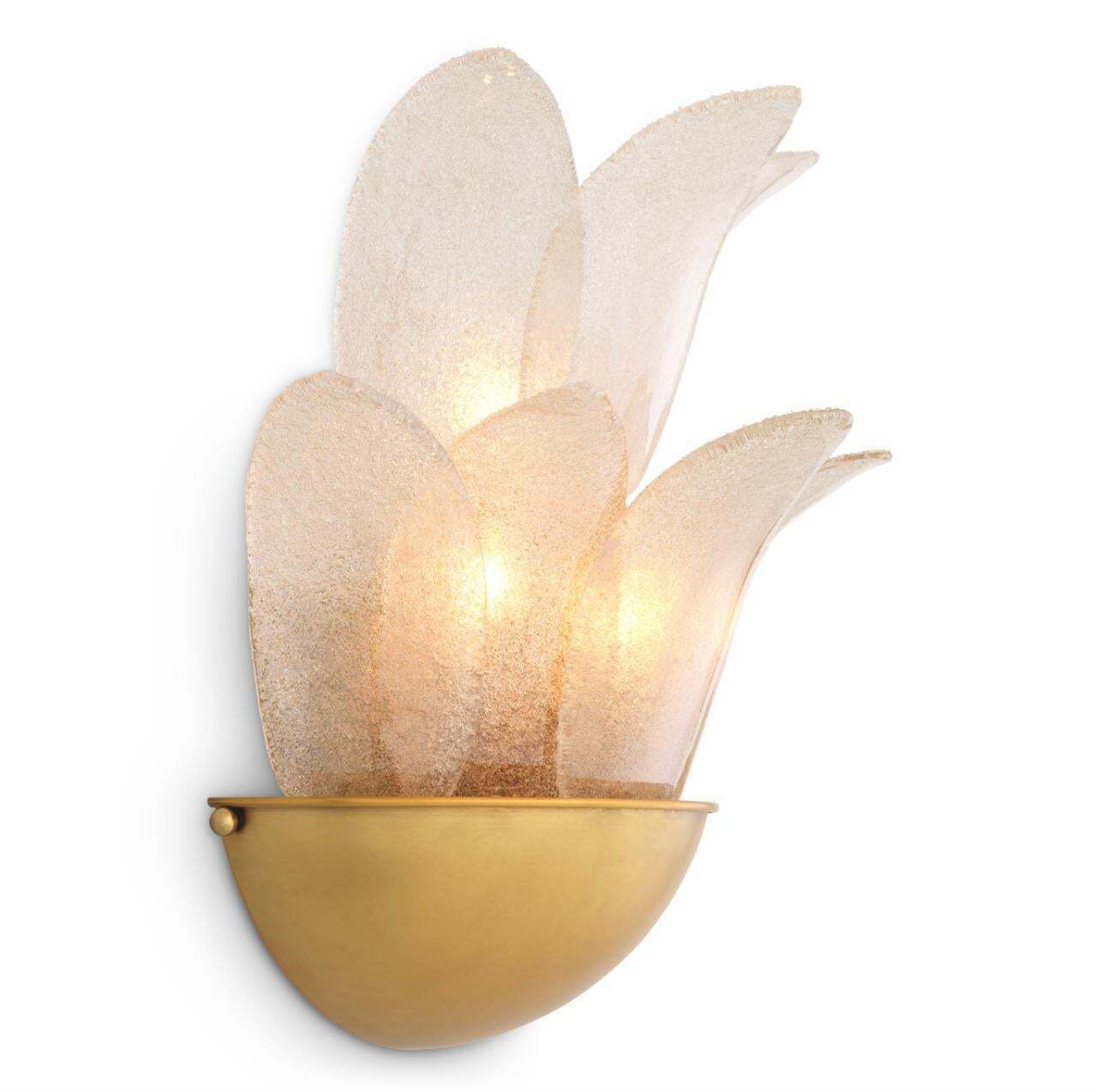 Pair Of Wall Lamps Antique Brass And Light Smoke Glass photo 2085.0