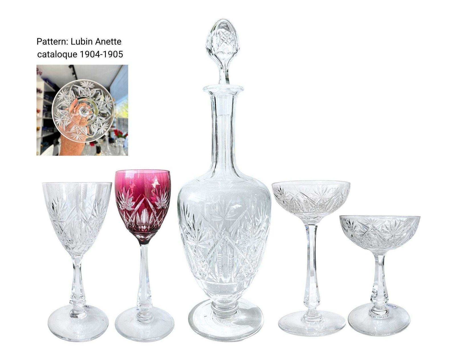 photo for sale Carafes à whisky Val Saint Lambert, Art déco, lot de 2 pièces