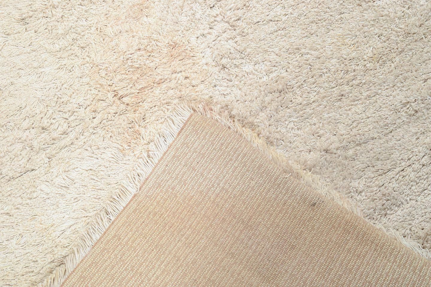 Grand tapis Rya en laine claire, designer scandinave, années 1960/70. photo 503.0