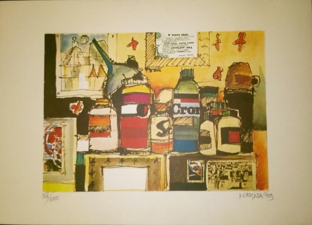 Giuseppe Megnastill Life   Lithograph By Giuseppe Megna   19791979