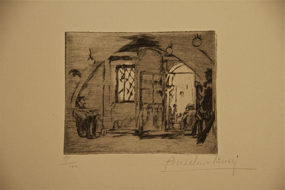 Anselmo Buccile Prisonnièer   Etching By Anselmo Bucci   19171917