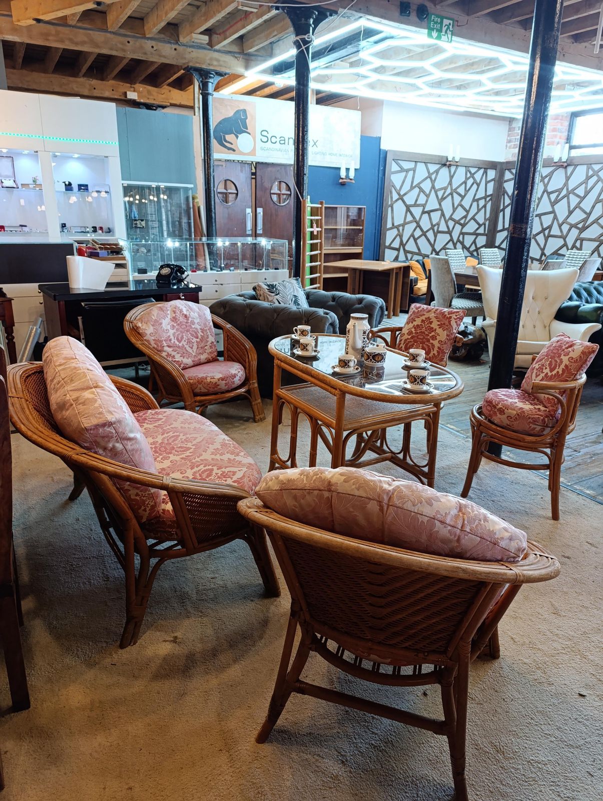 Vintage Bamboo & Rattan Conservatory Lounge Set photo for sale