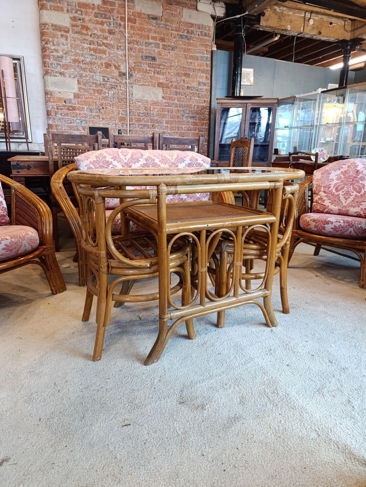 photo for sale Vintage Bamboo & Rattan Conservatory Lounge Set