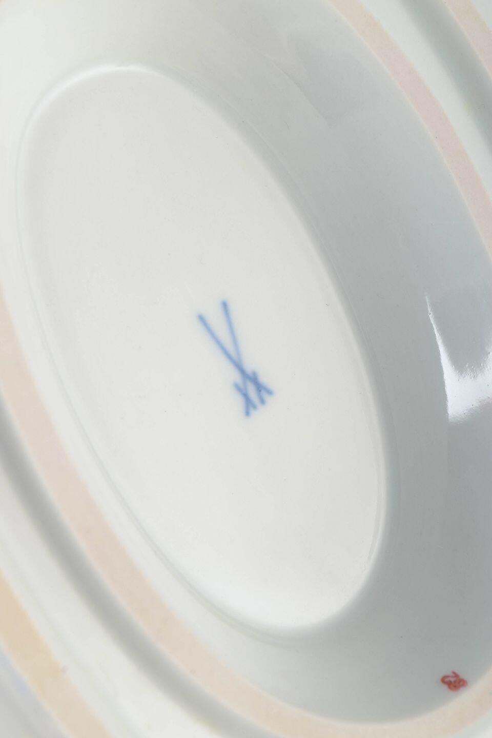 Saucière en porcelaine Meissen, Allemagne, motif floral lilas, années 1930 photo Décoration