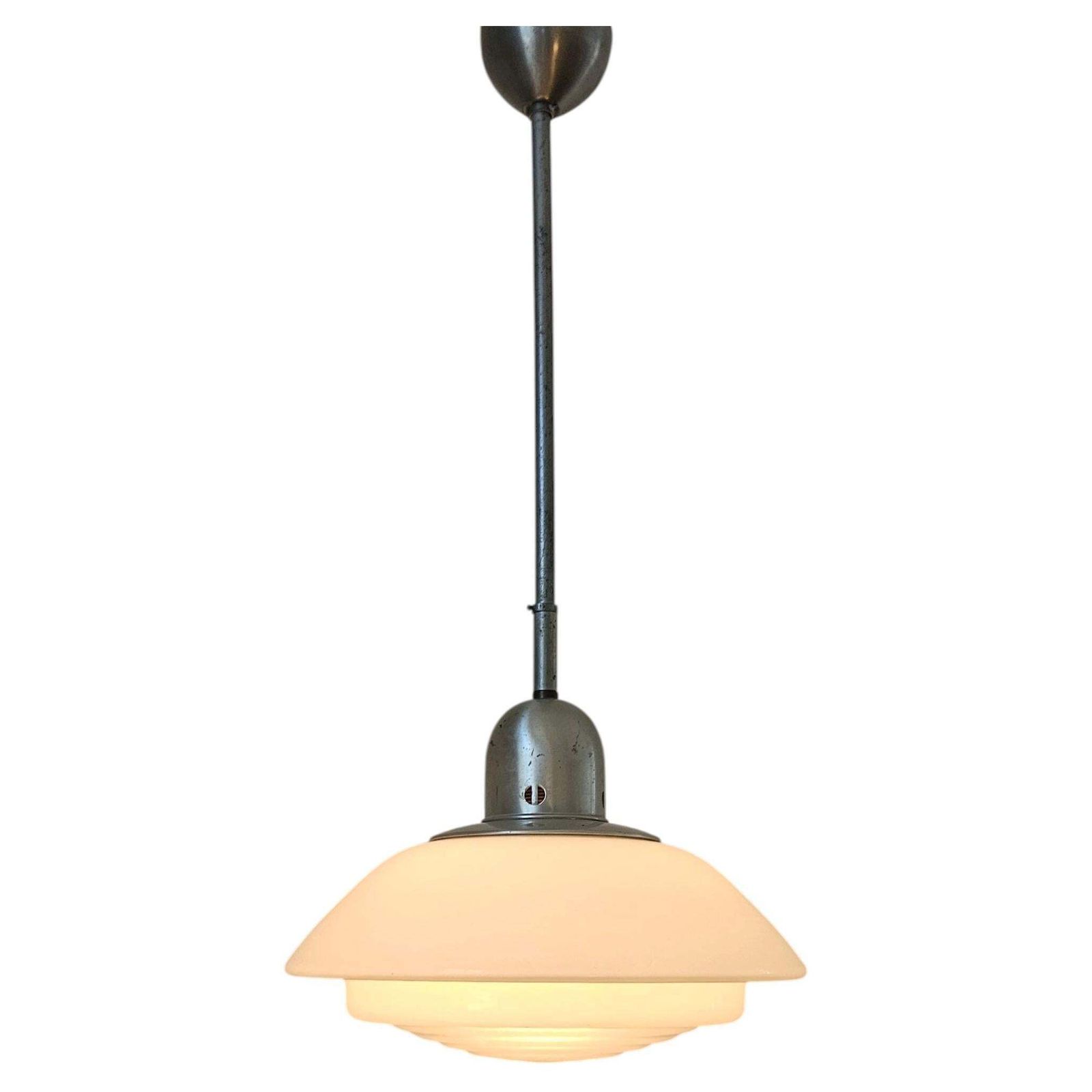 Rare Art Deco Bauhaus Or Functionalism Glass Pendant, Franta Anyz, 1930s