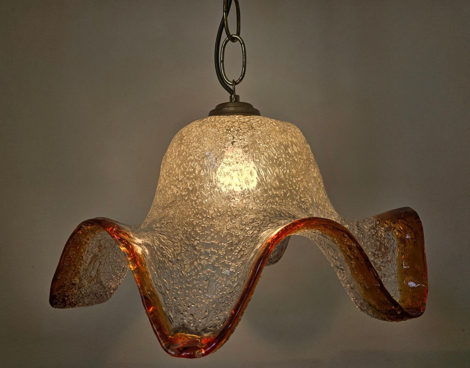 Lighting Midcentury Rare Chandelier Mazzega, Murano Glass, Italy, 1970s photo