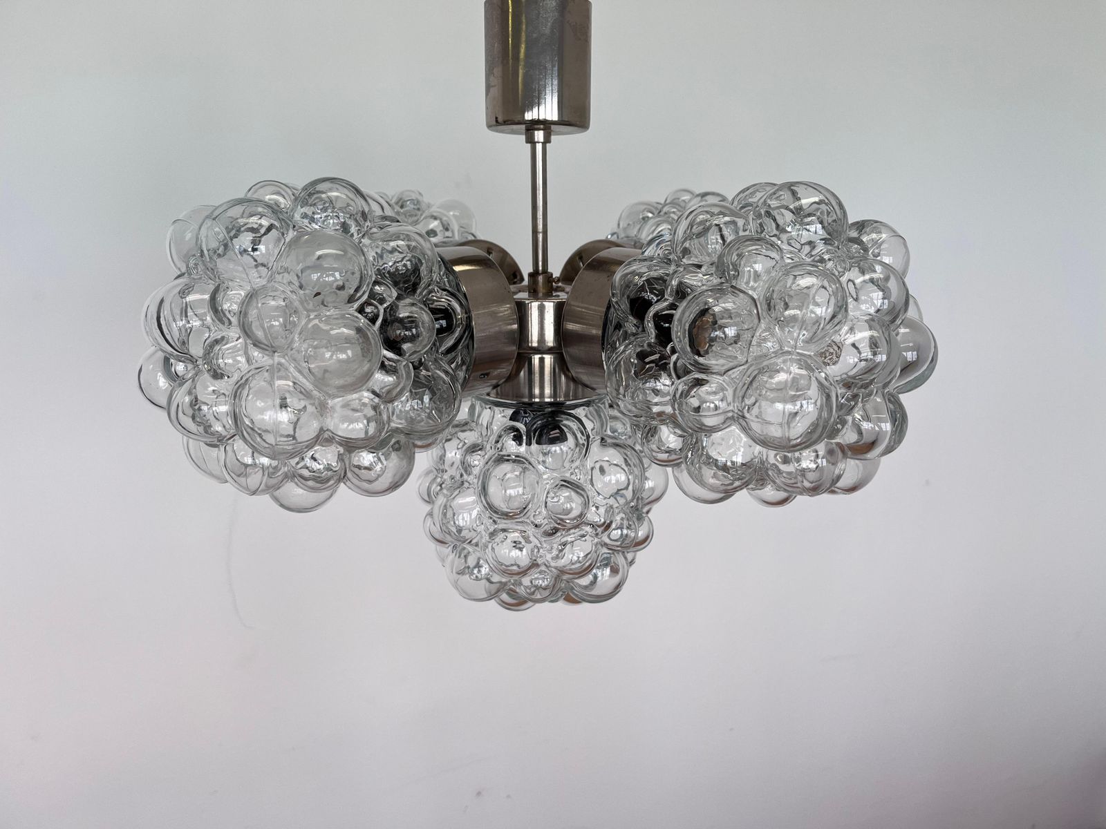Design Glass And Chrome Pendant By Kamenicky Senov, Czechoslovakia, 1970s photo buy