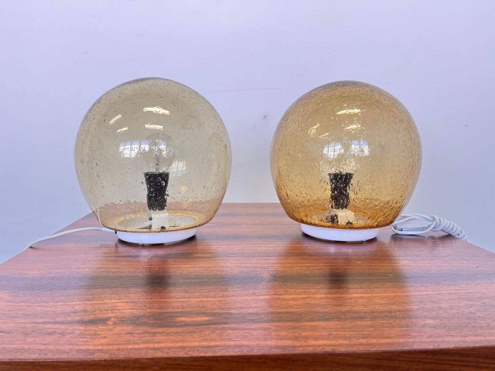 Pair Of Design Mid Century Artglass Table Lamps, 1980s   Czechoslovakia photo furniture