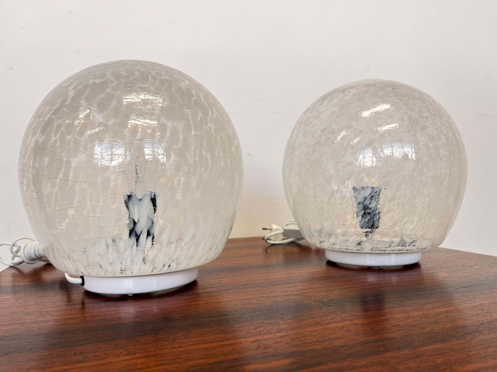 Pair Of Design Mid Century Artglass Table Lamps, 1980s   Czechoslovakia photo for sale