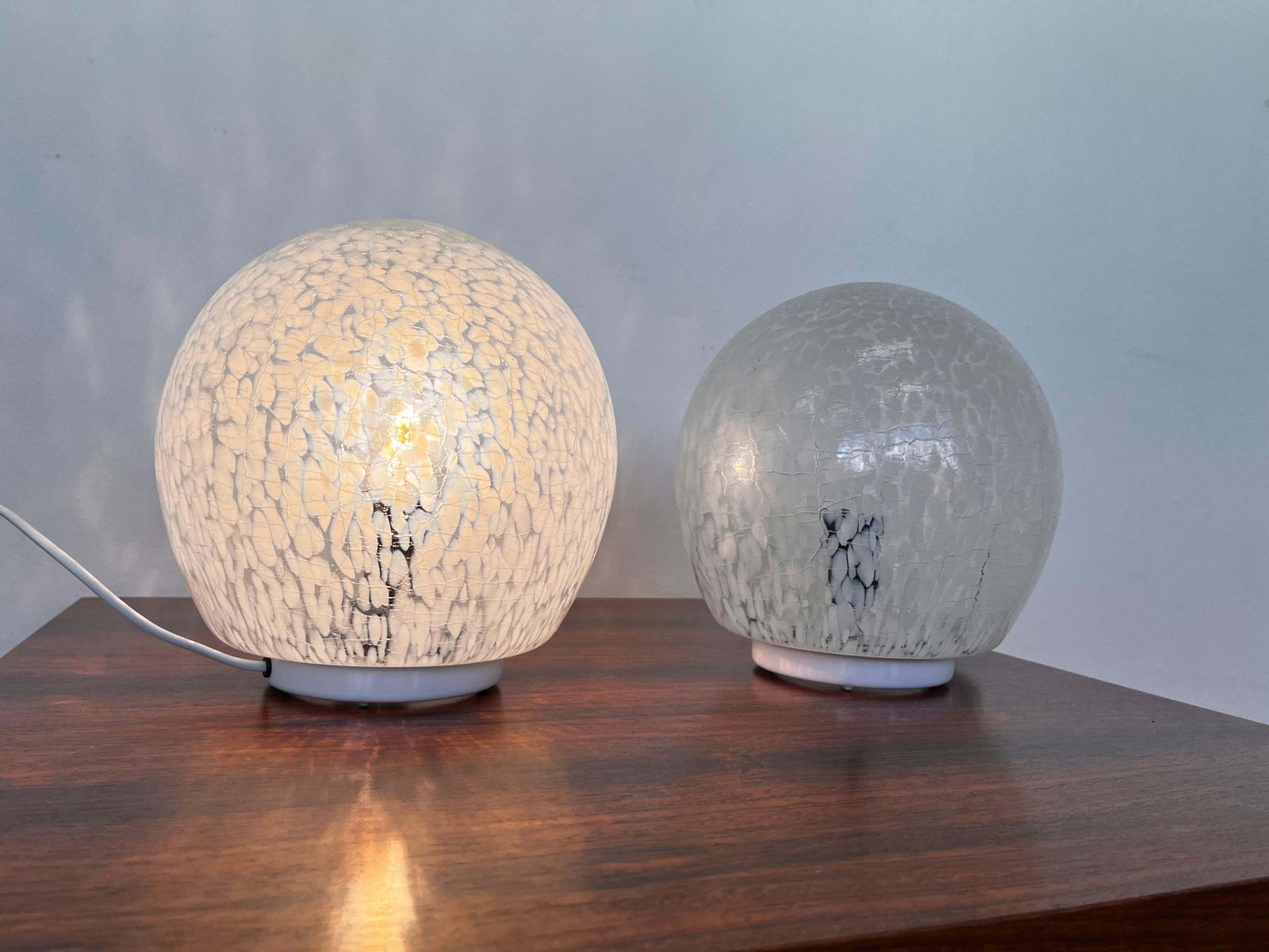 Pair Of Design Mid Century Artglass Table Lamps, 1980s   Czechoslovakia photo 690.0