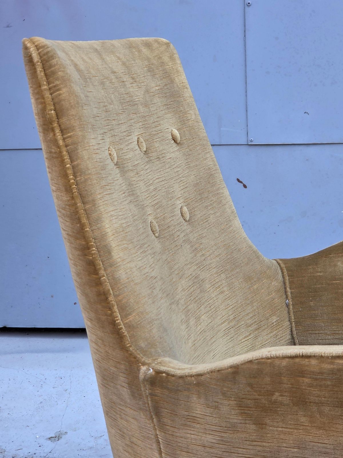 Small Armchair From 1950s Italy Wooden Feet And Velvet Fabric Old photo buy