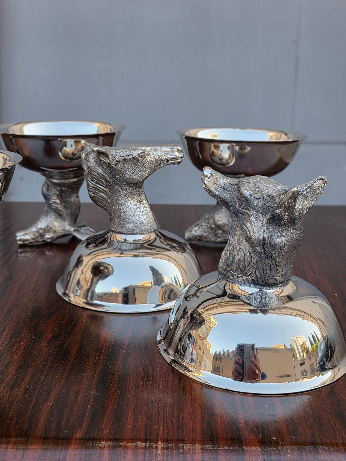 Home Decor Set Of 6 Ice Cream Cups With Animals Mauro Manetti Florence 1970 Gucci Style photo