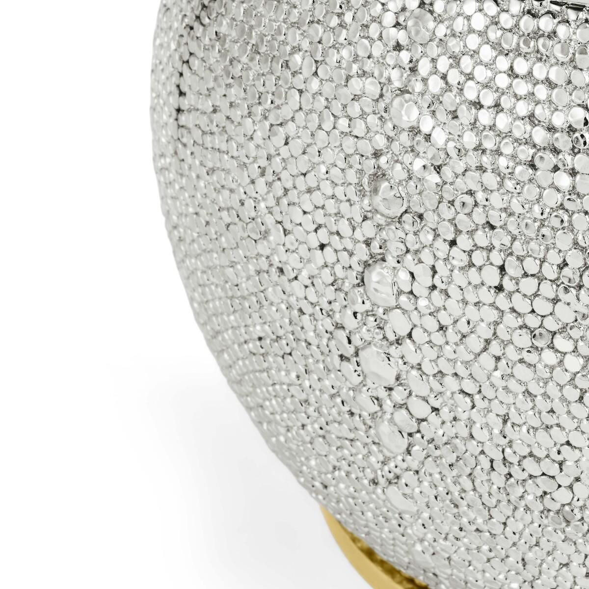 Pair Of Small Contemporary Silver Metal & Glass Shagreen Vase photo Home Decor