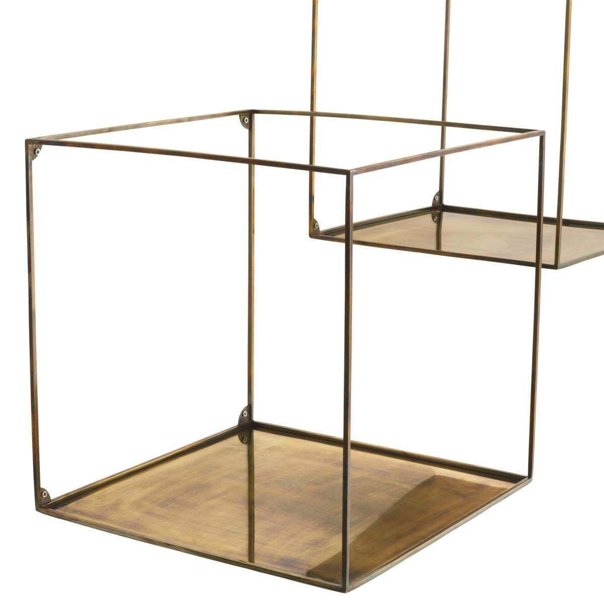 Wall Rack Square Set Of 3 Set Of 2, In Vintage Brass Finish photo vinterior