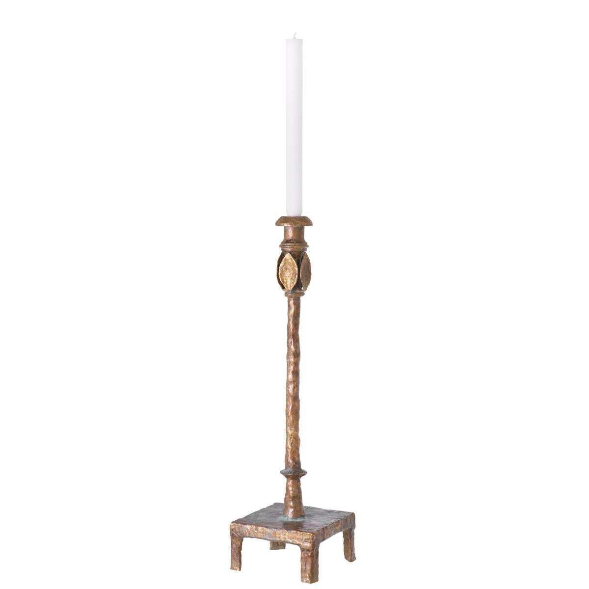 Set Of Two Candle Holders In Brass Finish With Antique Look photo 2234.0