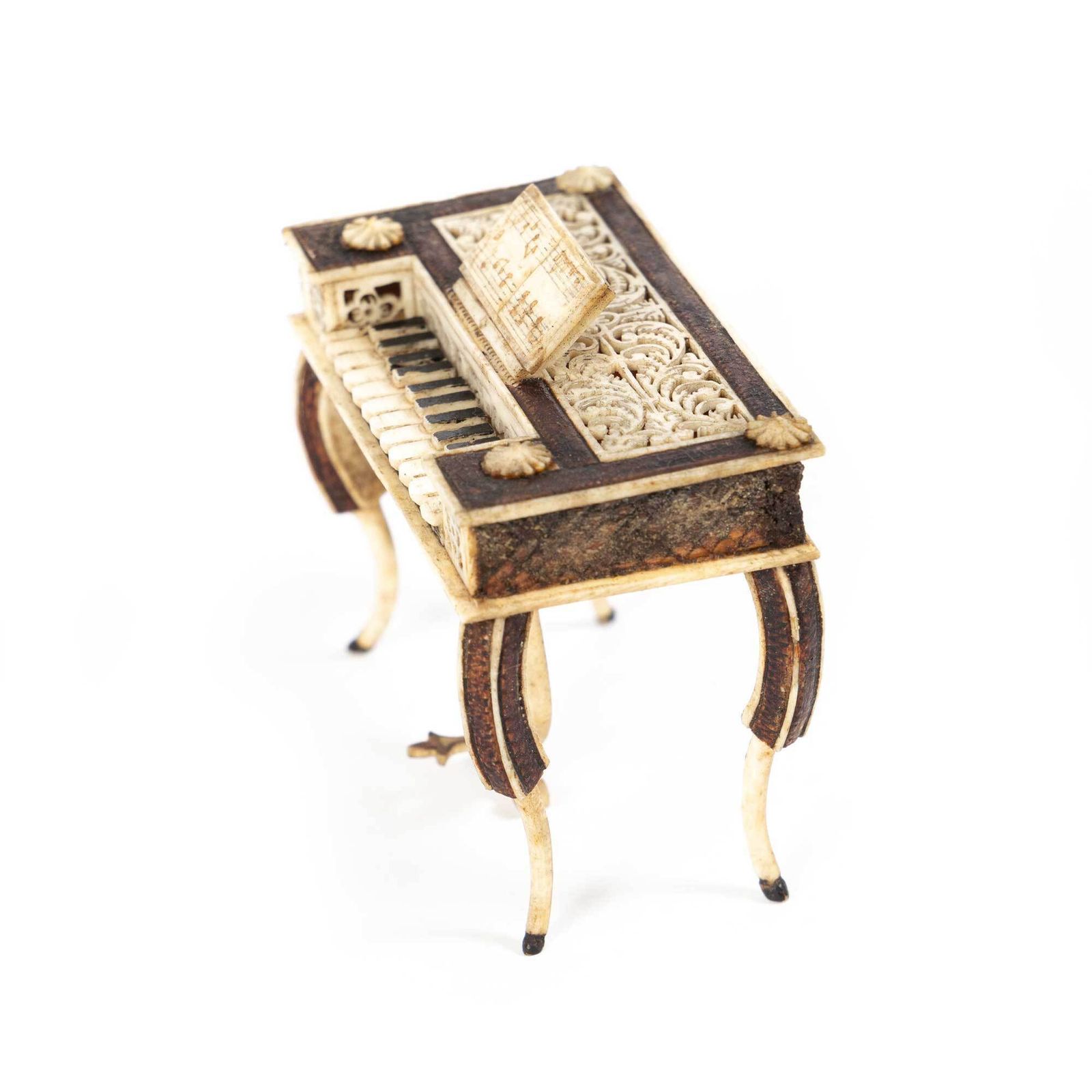 Antique Prisoner Of War Carving – Miniature Piano With Sheet Music photo furniture