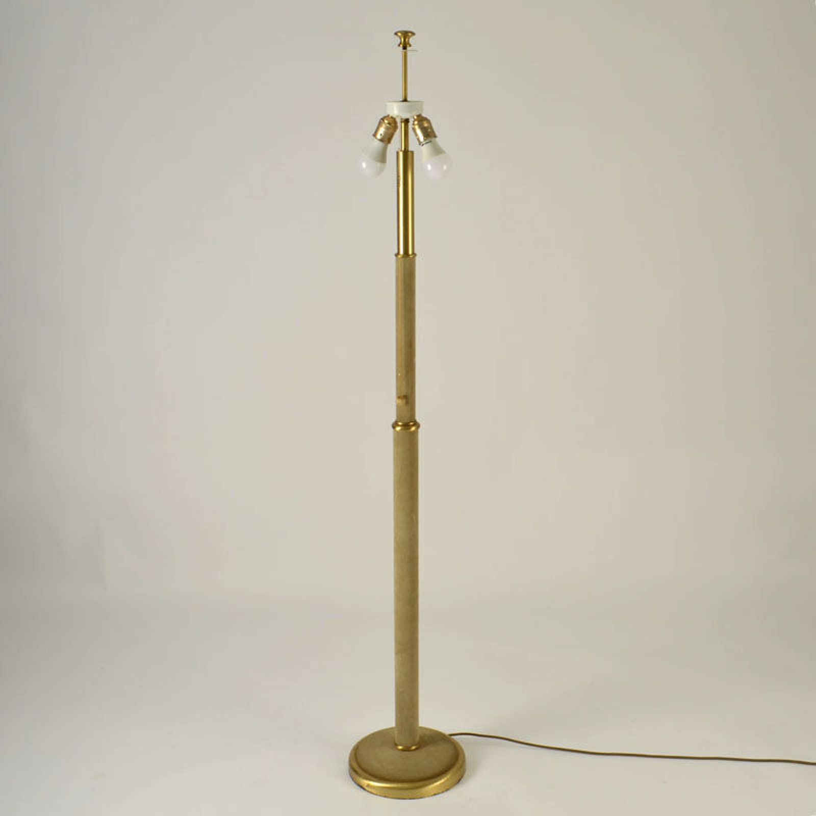 Lighting Leather And Parchment Floor Lamp 1960's European photo