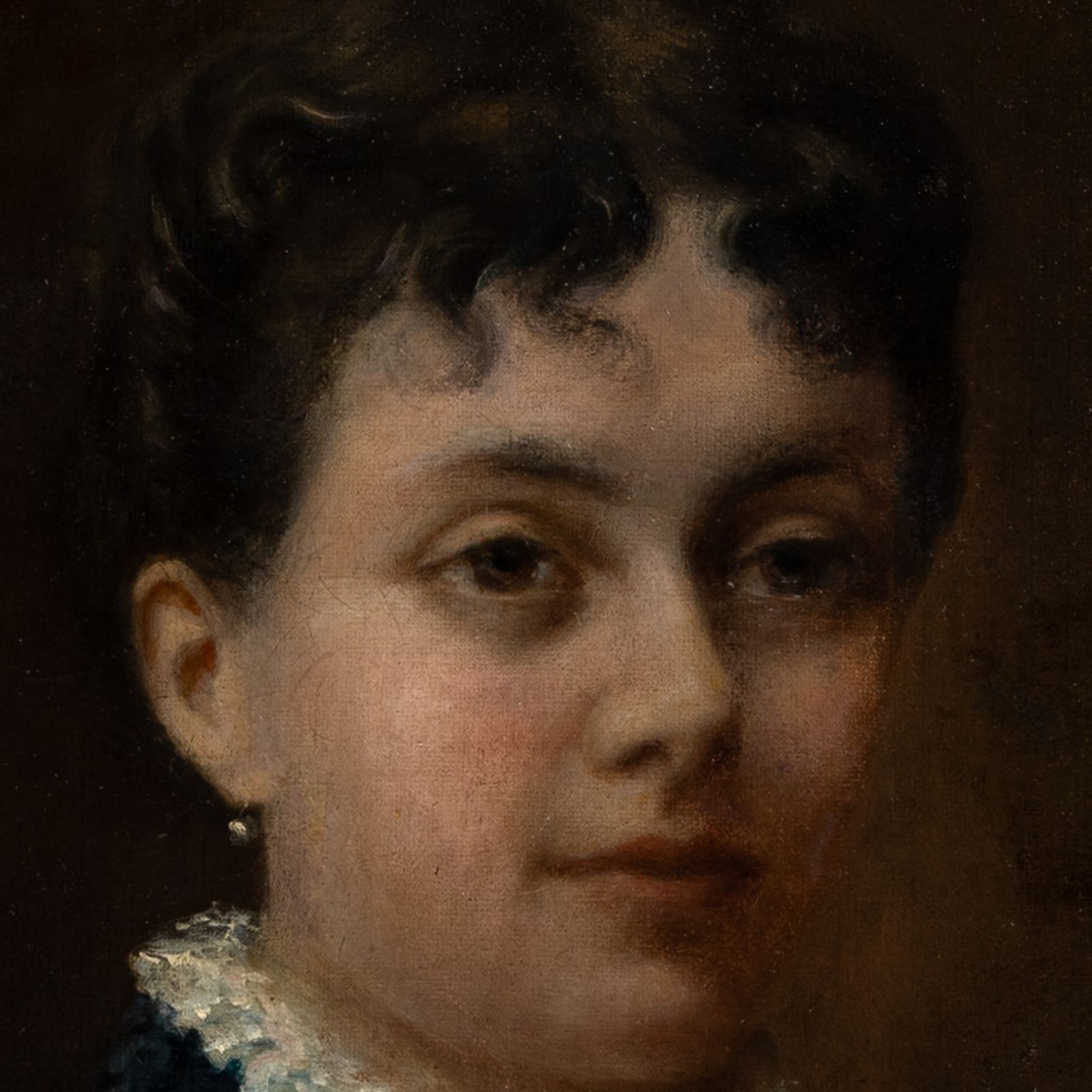 Portrait d'Alice de Retz - Peinture à l'huile française du XIXe siècle avec armoiries photo vinterior