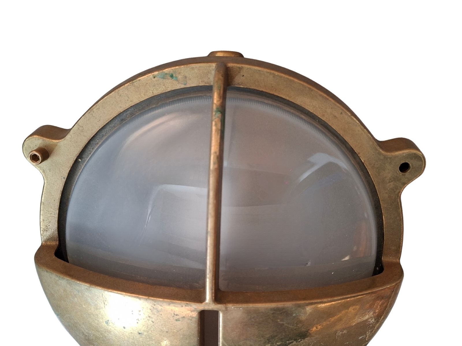 Lampada A Paratia Nautica Vintage In Ottone Massiccio – Stile Industriale Autentico photo Lighting