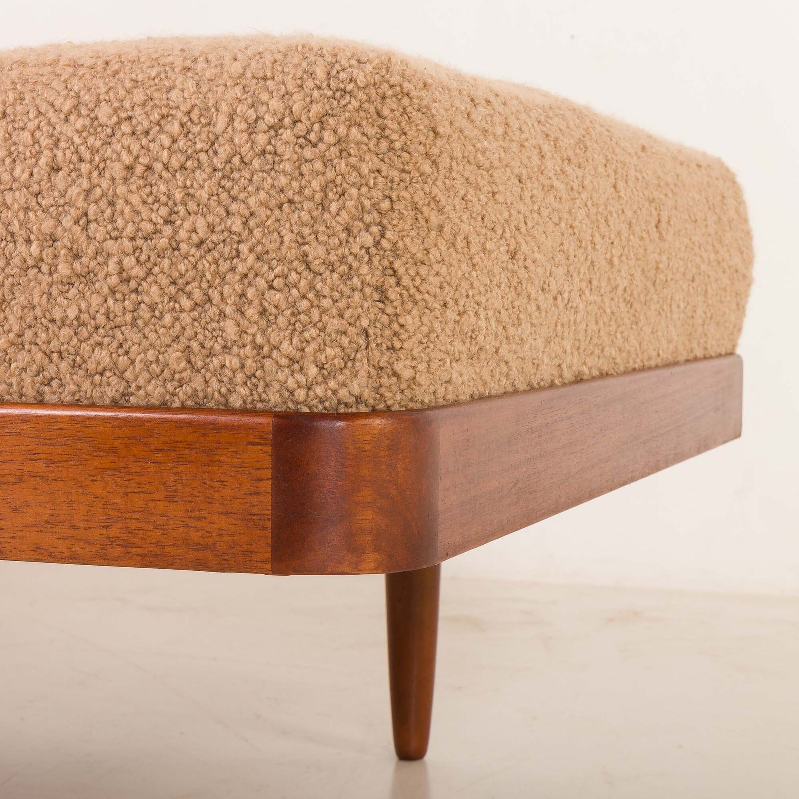 1843.0 Scandinavian Mid Century Daybed In Natural Boucle Fabric, Denmark 1960s photo