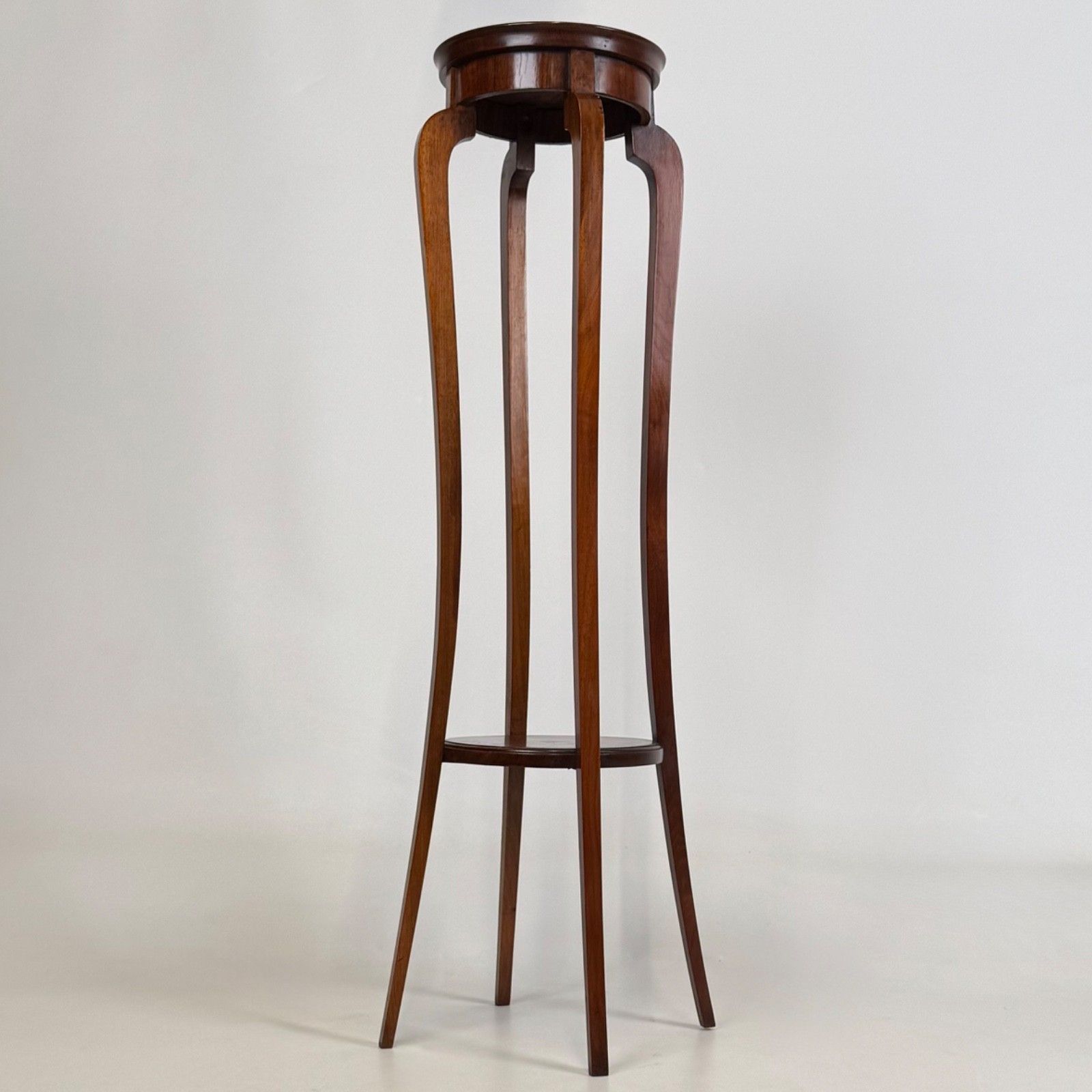 Antique 20th Century Edwardian Plant Stand In Mahogany ( Af 5534 )