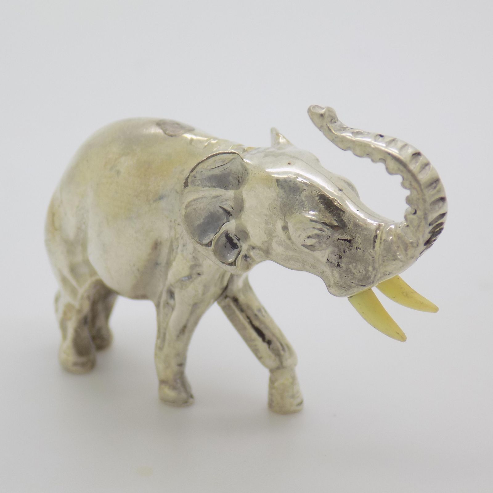 Vintage Italian Handmade Genuine Sterling Silver 925 Elephant Figurine, 1960s photo 195.0