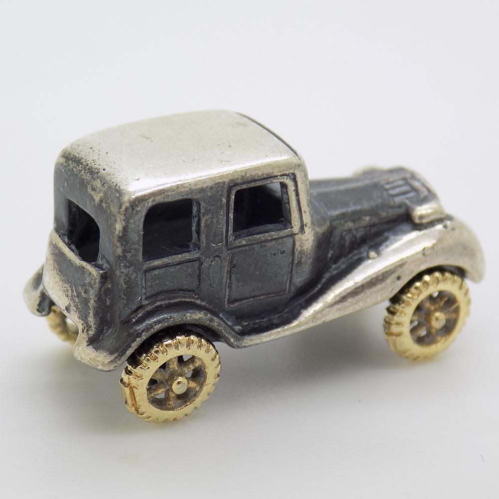 Vintage Italian Sterling Silver 925 Classic Car, 1980s photo vintage