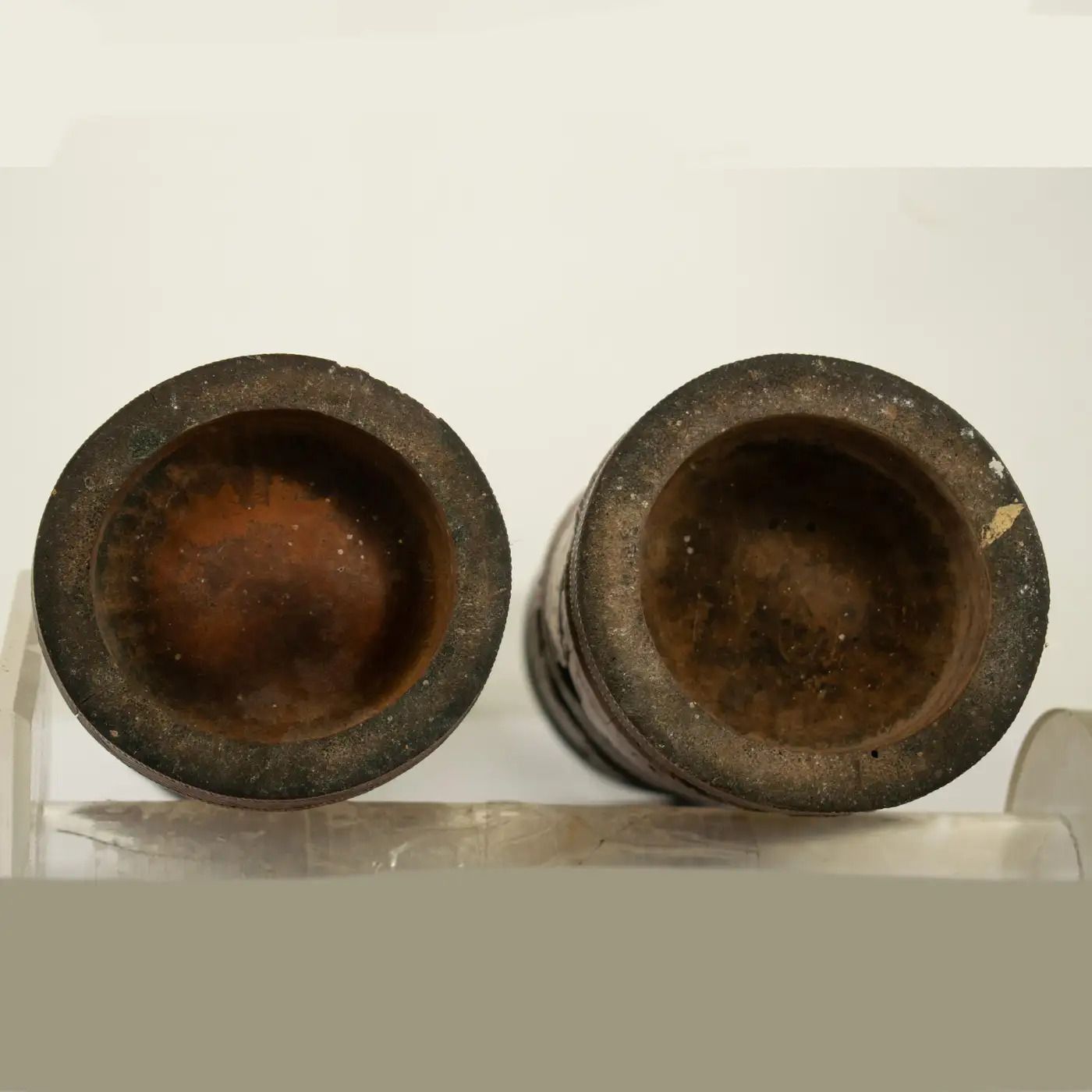 Paire de pots à pinceaux chinois en bambou photo buy