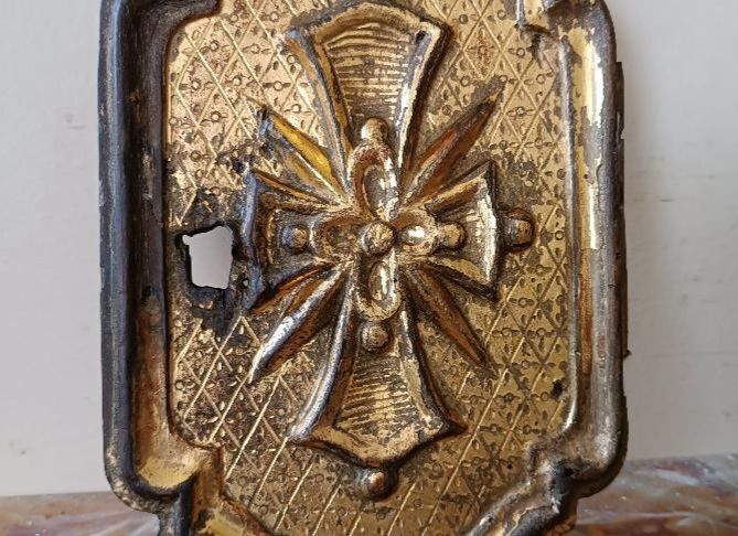 Antique Gilded And Carved Wooden Tabernacle Door, 17th Century Italy photo Home Fixtures